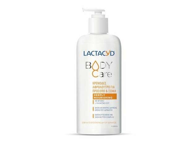 Omega Pharma Lactacyd Body Care Deeply Nourishing κρεμώδες αφρόλουτρο για πρόσωπο και σώμα για κανονικό, ξηρό και ευαίσθητο δέρμα 300ml