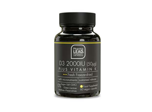 PharmaLead D3 2000 IU Plus Vitamin K 60 vegan caps