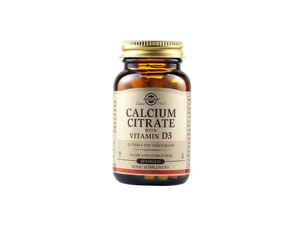 Solgar Calcium Citrate 250mg with Vitamin D3 για την Καλή Υγεία των Οστών, των Δοντιών & των Μυών 60tabs