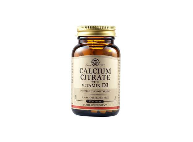 Solgar Calcium Citrate 250mg with Vitamin D3 για την Καλή Υγεία των Οστών, των Δοντιών & των Μυών 60tabs