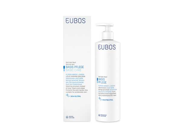 Eubos Liquid Blue Καθαρισμός Προσώπου & Σώματος, Χωρίς Άρωμα 400 ml