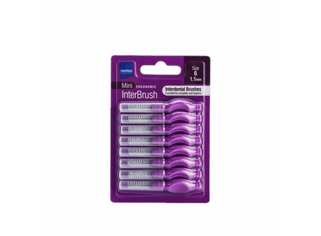 Intermed Ergonomic InterBrush Mini Μεσοδόντια βουρτσάκια για ολοκληρωμένο καθαρισμό της στοματικής κοιλότητας. size 6 1.1mm 8tem