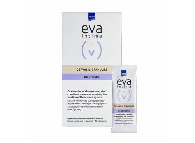 Eva Intima Cervasil Granules Συμπλήρωμα Διατροφής σε Κοκκία για Πόσιμο Εναιώρημα με Ανοσοτροποποιητική Δράση, 30 sticks