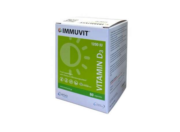 Leriva Immuvit Vitamin D3 1200iu 60 κάψουλες