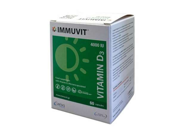 Leriva Immuvit Vitamin D3 4000iu 60 κάψουλες