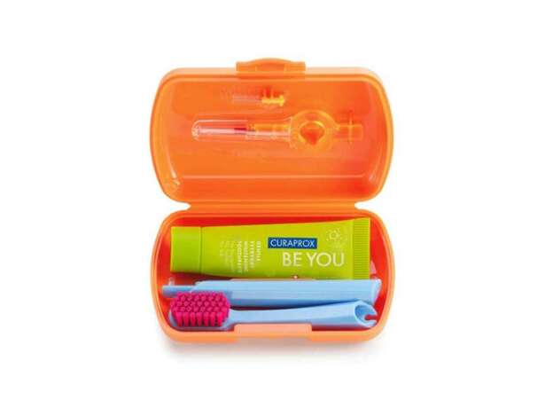 Curaprox Be You Travel Set, Σετ Ταξιδιού Στοματικής Υγιεινής Πορτοκαλί 1τεμ