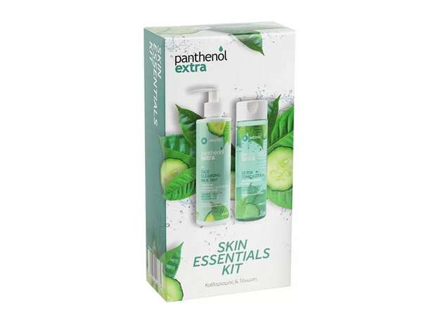 Medisei Panthenol Extra Skin Essentials Kit Καθαρισμός & Τόνωση με Face Cleansing Milk 3in1 Γαλάκτωμα Καθαρισμού, 250ml & Detox Toning Lotion Τονωτική Λοσιόν Καθαρισμού Προσώπου, 200ml