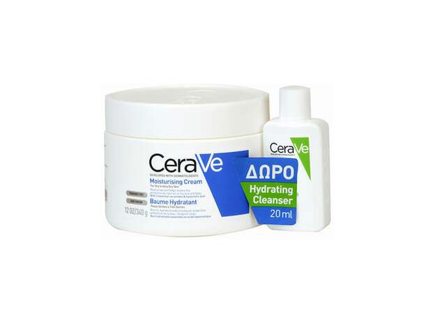 CeraVe Moisturising Cream 340g & Δώρο CeraVe Hydrating Cleanser 20ml