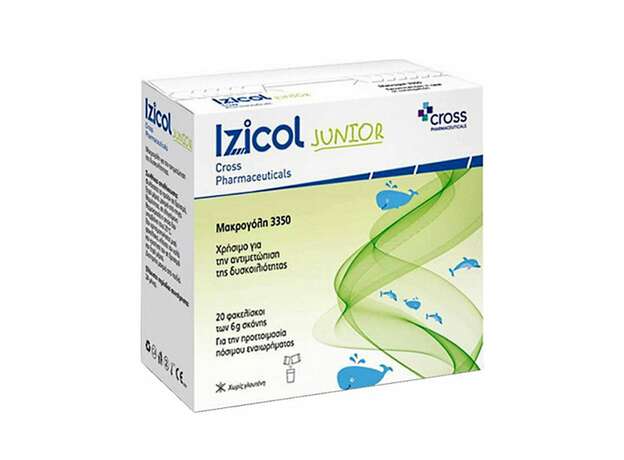 Cross Pharmaceuticals Izicol Junior Υπακτικό για την Αντιμετώπιση της Παιδικής Δυσκοιλιότητας, 20 sachets x 6g