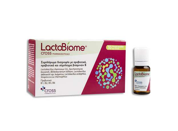 Cross Pharma LactoBiome Συμπλήρωμα Διατροφής για την Εξισορρόπηση του Εντερικού Μικροβιώματος, 10 x 10ml