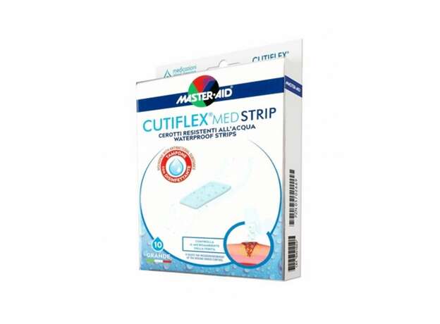 Masteraid Cutiflex Τσιρότα Διαφανές & Αδιάβροχα Φαρδιά, 10 τεμάχια