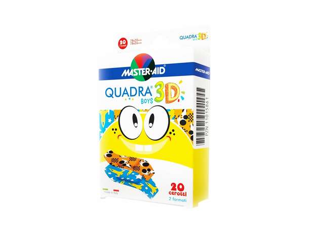 Masteraid Quadra Boys Παιδικά Τσιρότα Με Σχέδια Για Αγόρια, 20 τεμάχια