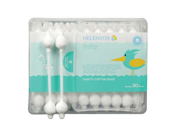 Helenvita Baby Safety Cotton Buds Μπατονέτες Ασφαλείας 50τεμ