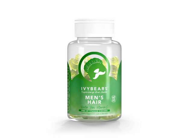 IvyBears Men's Hair, με σύμπλεγμα βιταμινών, ειδικά σχεδιασμένο για άνδρες, το οποίο ενδυναμώνει και προσφέρει λάμψη στα μαλλιά και τα νύχια. 60gummies