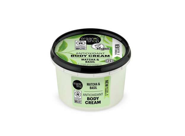 Organic Shop Αντιοξειδωτική Κρέμα Σώματος, Matcha και Βασιλικός, 250 ml