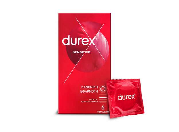 Durex Προφυλακτικά Πολύ Λεπτά Sensitive, 6τεμ