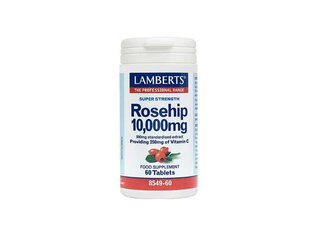 Lamberts Rosehip 10.000mg Εκχύλισμα Καρπών Αγριοτριανταφυλλιάς που Αποδίδει 250mg Βιταμίνης C για Τόνωση του Οργανισμού & Ενίσχυση του Ανοσοποιητικού Συστήματος, 60tabs