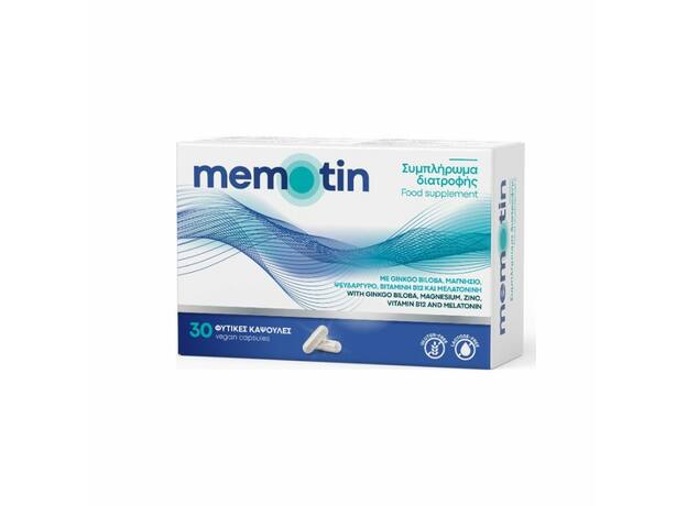 BioAxess Memotin Gingo Biloba, Μελατονίνη, Ψευδάργυρο, Μαγνήσιο και Βιταμίνη B12. 30 Veg. Caps