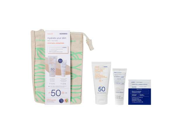 Korres Promo Sunscreen Face Cream Spf50, 50ml & Δώρο Foaming Cream Cleanser 20ml & Greek Yoghurt Serum 1.5ml & Νεσεσέρ