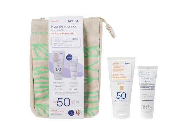 Korres Promo Tinted Sunscreen Face Cream Spf50, 50ml & Δώρο Foaming Cream Cleanser 20ml & Greek Yoghurt Serum 1.5ml & Νεσεσέρ
