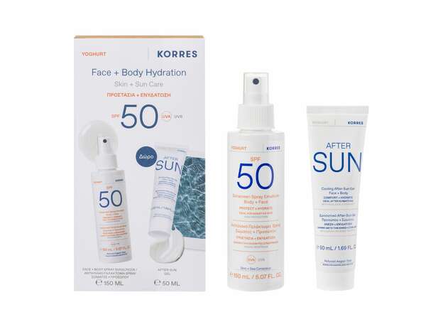 Korres Yoghurt Sunscreen Face & Body Hydration Spray Spf50, 150ml & Δώρο Cooling After-Sun Gel for Face & Body 50ml