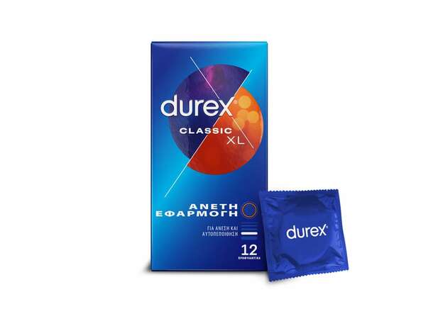 Durex Προφυλακτικά Classic Άνετη εφαρμογή XL, 12τεμ