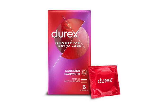 DUREX ΠΡΟΦΥΛΑΚΤΙΚΑ Πολύ Λεπτά Sensitive με Έξτρα Λιπαντικό 6τμχ