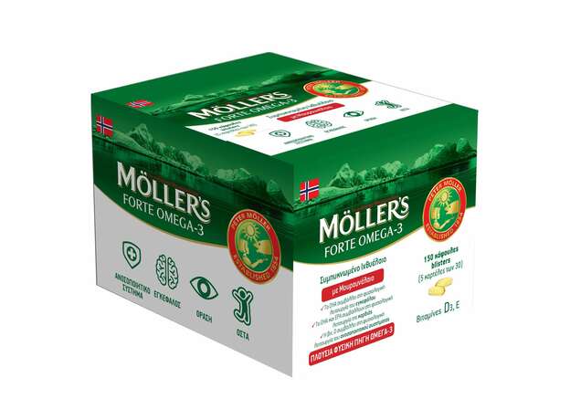Moller’s Forte Omega-3 Μουρουνέλαιο 150caps (5x30caps)