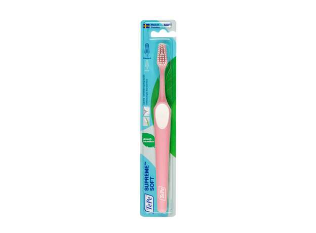 TePe Supreme Soft Toothbrush Μαλακή Οδοντόβουρτσα ροζ, 1τμχ
