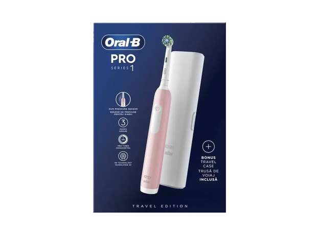Oral-B Pro Series 1 Electric Toothbrush with Travel Case Ηλεκτρική Οδοντόβουρτσα Ροζ με Θήκη Ταξιδίου, 1τεμ
