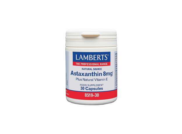 Lamberts Astaxanthin 8mg 30caps Συμπλήρωμα Διατροφής Ασταξανθίνης Κατά των Οφθαλμικών Αλλοιώσεων με Αντιοξειδωτικές Ιδιότητες