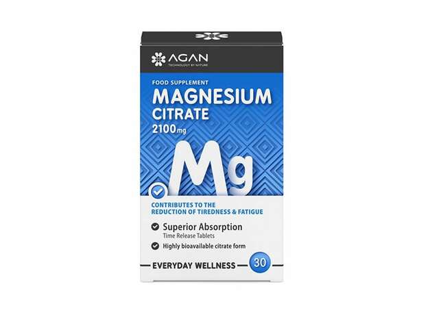 Agan Magnesium Citrate Κιτρικό Μαγνήσιο 2100mg, 30tabs