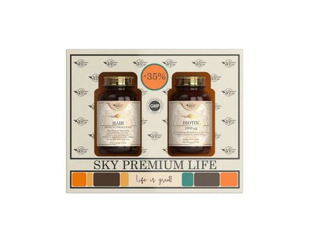 Sky Premium Life Set Hair Advanced Formulation 60caps + Biotin 1000μg 60caps