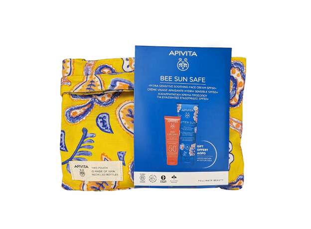 Apivita Promo Bee Sun Safe Καταπραϋντική Κρέμα Προσώπου για Ευαίσθητες Επιδερμίδες SPF50+, 50ml & Δώρο Ενυδατικό After Sun, 100ml & Νεσεσέρ, 1σετ