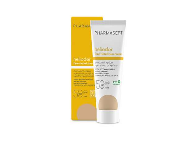 Pharmasept Heliodor Face Tinted Sun Cream Αντηλιακή Κρέμα Προσώπου με Χρώμα SPF50, 50ml