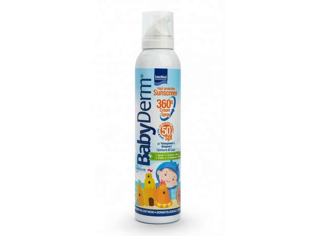 Intermed Babyderm Sunscreen 360° Cream Spray for Kids SPF50+ Αντηλιακό Σπρέι για Παιδιά, 200ml