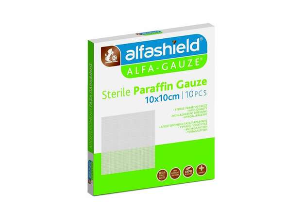 Alfashield Sterile Paraffin Gauze (10cm x 10cm) 10τμχ