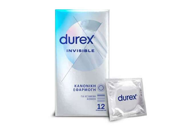 Durex Προφυλακτικά Εξαιρετικά Λεπτά Invisible 12 τεμάχια