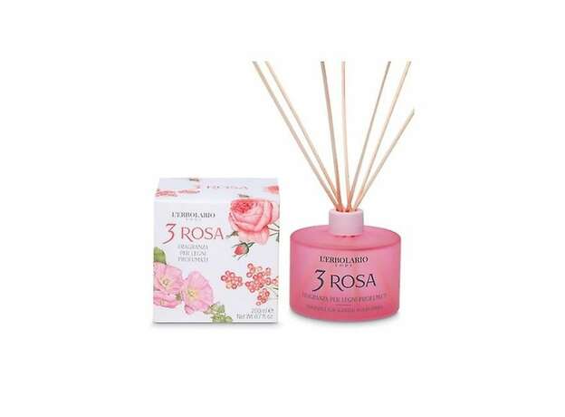 L’ Erbolario 3 Rosa Αρωματικό Χώρου με Ξύλινα Sticks 125ml