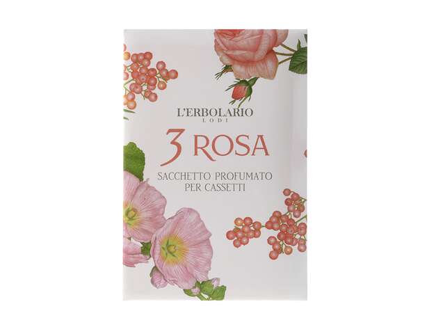 L'Erbolario 3 Rosa Sacchetto Profumato per Cassetti Αρωματικό Ρούχων 1τμχ