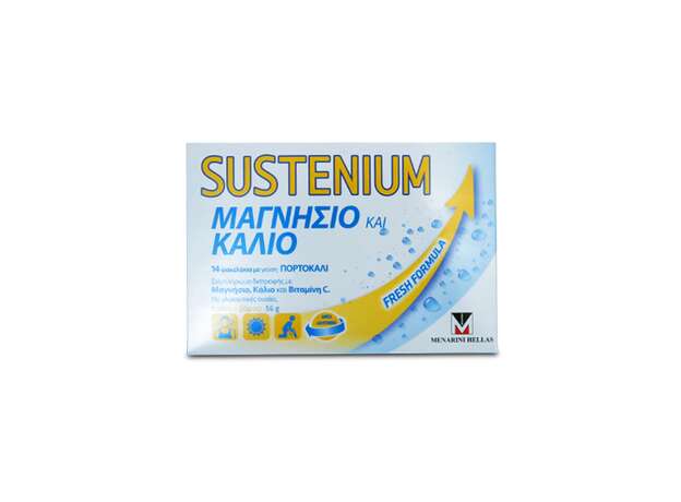 Menarini Sustenium Μαγνήσιο και Κάλιο 14 φακελάκια