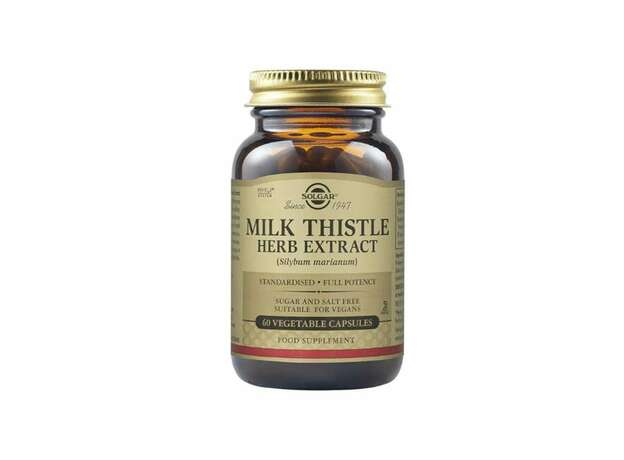 Solgar Milk Thistle Herb Extract, Συμπλήρωμα Διατροφής Γαϊδουράγκαθου για Ενδυνάμωση & Προστασία του Ήπατος 60veg.caps