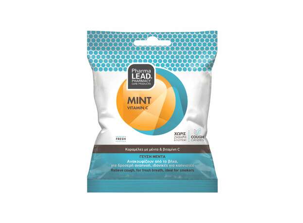 PharmaLead Mint & Vitaminin C Cough Candies Mint Flavor Καραμέλες με Μέντα & Βιταμίνη C - Γεύση Μέντα, 40g