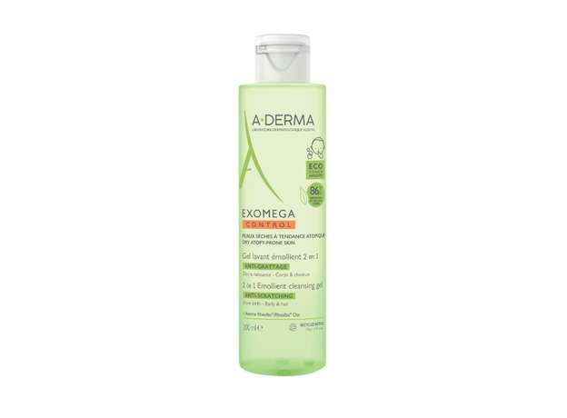 A-Derma Exomega Control Emollient Cleansing Gel Καθαρισμού 2 σε 1 για Ατοπικό Δέρμα 200ml