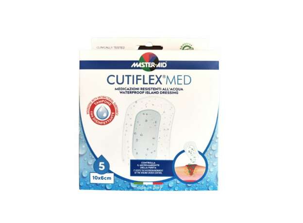 Master Aid Cutiflex Waterproof Αδιάβροχη Αυτοκόλλητη Γάζα 10 x 6 Cm 5 Τμχ