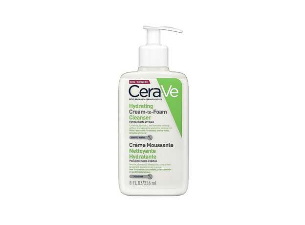 Cerave Hydrating Cream-to-Foam Cleanser Normal to Dry Skin Αφρώδης Κρέμα Καθαρισμού Για Κανονικό & Ξηρό Δέρμα, 236ml