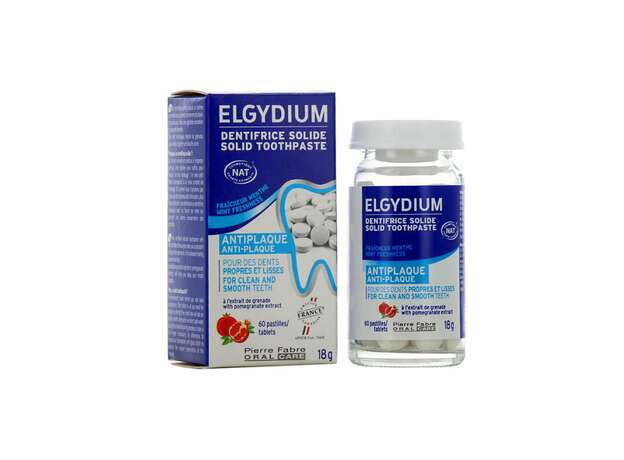 Piere Fabre Oral Care Elgydium Antiplaque Solid Toothpaste Στερεή Οδοντόκρεμα, 60tabs