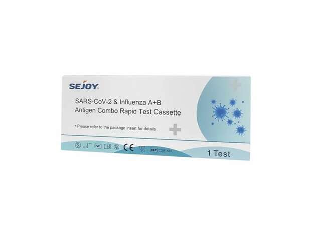 Sejoy SARS-CoV-2 & Influenza A+B Antigen Combo Rapid Test Cassette, 1 τεμάχιο