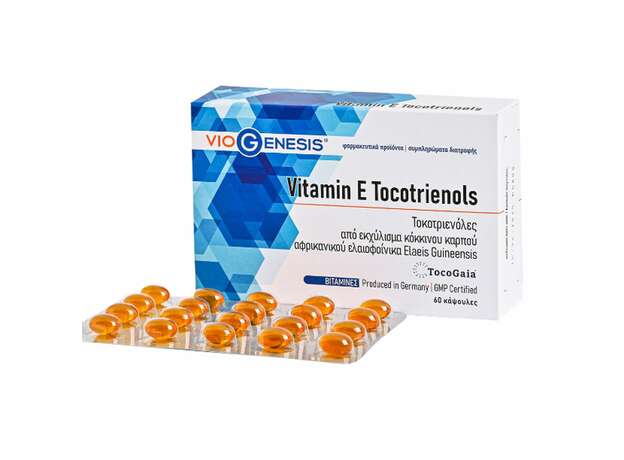 VioGenesis Vitamin E Tocotrienols Συμπλήρωμα Διατροφής Τοκοτριενόλης 28.2mg 60 Κάψουλες