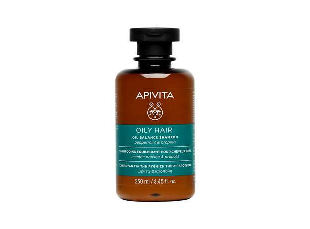 Apivita Oil Hair Shampoo Σαμπουάν Ρύθμισης της Λιπαρότητας με Μέντα & Πρόπολη 250ml